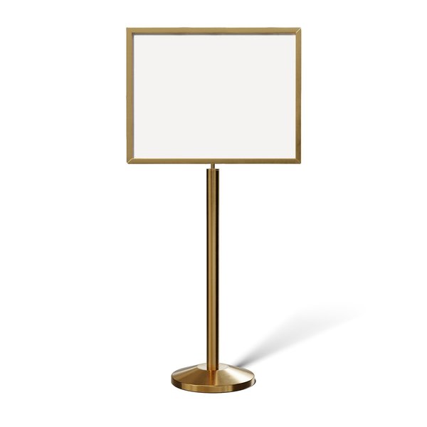 Montour Line Sign Frame Floor Standing 22 x 28 in. H Satin Brass Steel FS200-2228-H-SB